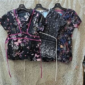 Bundle of 3 size Small scrub tops by Kori , Life. & Unknown